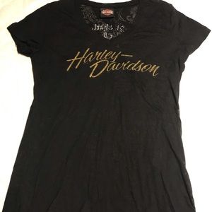 Ladies Black Harley Davidson T Shirt